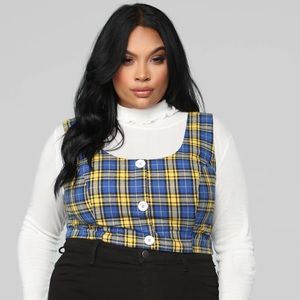 It’s My Way Plaid Top - Yellow/Combo